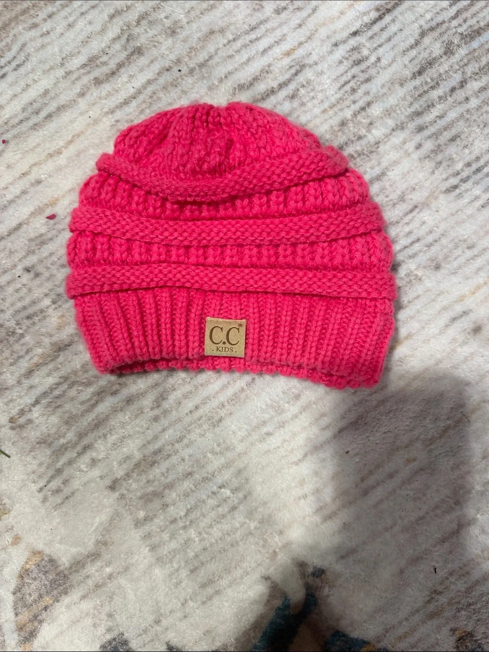CC Kids Bright Pink Knit Beanie for Kids